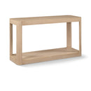  Meridian Reeves Natural Solid Wood And Burl Veneer Console Table IMAGE 1