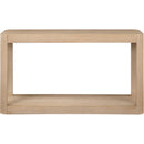  Meridian Reeves Natural Solid Wood And Burl Veneer Console Table IMAGE 3