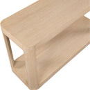 Meridian Reeves Natural Solid Wood And Burl Veneer Console Table IMAGE 4