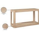  Meridian Reeves Natural Solid Wood And Burl Veneer Console Table IMAGE 7