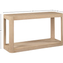  Meridian Reeves Natural Solid Wood And Burl Veneer Console Table IMAGE 8