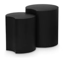  Meridian Dimple Black Iron 2 pc Modular Nesting End / Side Table IMAGE 1