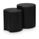  Meridian Dimple Black Iron 2 pc Modular Nesting End / Side Table IMAGE 1