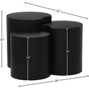  Meridian Dimple Black Iron 3 pc Modular Nesting End / Side Table IMAGE 4