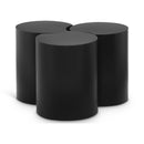  Meridian Dimple Black Iron 3 pc Modular Nesting Coffee Table IMAGE 1