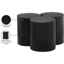  Meridian Dimple Black Iron 3 pc Modular Nesting Coffee Table IMAGE 5