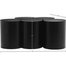  Meridian Dimple Black Iron 5 pc Modular Nesting Coffee Table IMAGE 6