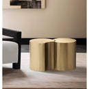  Meridian Dimple Gold Iron 2 pc Modular Nesting End / Side Table IMAGE 2