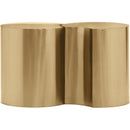 Meridian Dimple Gold Iron 2 pc Modular Nesting End / Side Table IMAGE 3