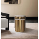  Meridian Dimple Gold Iron 2 pc Modular Nesting End / Side Table IMAGE 2