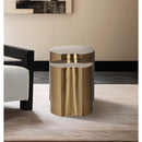  Meridian Dimple Gold Iron 2 pc Modular Nesting End / Side Table IMAGE 2