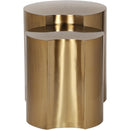  Meridian Dimple Gold Iron 2 pc Modular Nesting End / Side Table IMAGE 3