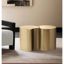  Meridian Dimple Gold Iron 2 pc Modular Nesting End / Side Table IMAGE 2