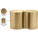  Meridian Dimple Gold Iron 2 pc Modular Nesting End / Side Table IMAGE 5