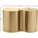 Meridian Dimple Gold Iron 2 pc Modular Nesting End / Side Table IMAGE 6