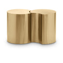  Meridian Dimple Gold Iron 2 pc Modular Nesting End / Side Table IMAGE 1