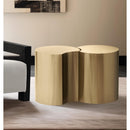  Meridian Dimple Gold Iron 2 pc Modular Nesting End / Side Table IMAGE 2