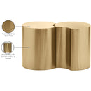  Meridian Dimple Gold Iron 2 pc Modular Nesting End / Side Table IMAGE 5