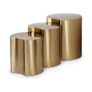  Meridian Dimple Gold Iron 3 pc Modular Nesting End / Side Table IMAGE 1