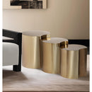  Meridian Dimple Gold Iron 3 pc Modular Nesting End / Side Table IMAGE 2