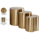  Meridian Dimple Gold Iron 3 pc Modular Nesting End / Side Table IMAGE 3