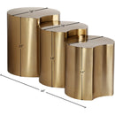  Meridian Dimple Gold Iron 3 pc Modular Nesting End / Side Table IMAGE 4