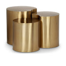  Meridian Dimple Gold Iron 3 pc Modular Nesting End / Side Table IMAGE 1