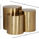  Meridian Dimple Gold Iron 3 pc Modular Nesting End / Side Table IMAGE 4