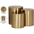  Meridian Dimple Gold Iron 3 pc Modular Nesting End / Side Table IMAGE 5