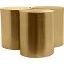  Meridian Dimple Gold Iron 3 pc Modular Nesting Coffee Table IMAGE 3