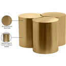  Meridian Dimple Gold Iron 3 pc Modular Nesting Coffee Table IMAGE 5