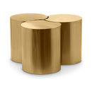  Meridian Dimple Gold Iron 3 pc Modular Nesting Coffee Table IMAGE 1
