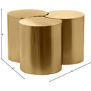  Meridian Dimple Gold Iron 3 pc Modular Nesting Coffee Table IMAGE 4