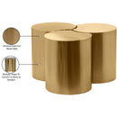  Meridian Dimple Gold Iron 3 pc Modular Nesting Coffee Table IMAGE 5