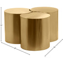  Meridian Dimple Gold Iron 3 pc Modular Nesting Coffee Table IMAGE 4
