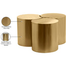  Meridian Dimple Gold Iron 3 pc Modular Nesting Coffee Table IMAGE 5