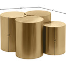  Meridian Dimple Gold Iron 4 pc Modular Nesting Coffee Table IMAGE 4