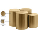  Meridian Dimple Gold Iron 4 pc Modular Nesting Coffee Table IMAGE 5