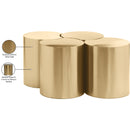  Meridian Dimple Gold Iron 4 pc Modular Nesting Coffee Table IMAGE 5