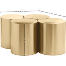  Meridian Dimple Gold Iron 4 pc Modular Nesting Coffee Table IMAGE 6
