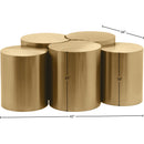  Meridian Dimple Gold Iron 5 pc Modular Nesting Coffee Table IMAGE 4