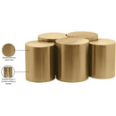  Meridian Dimple Gold Iron 5 pc Modular Nesting Coffee Table IMAGE 5