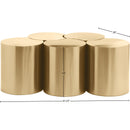  Meridian Dimple Gold Iron 5 pc Modular Nesting Coffee Table IMAGE 6