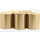  Meridian Dimple Gold Iron 5 pc Modular Nesting Coffee Table IMAGE 6