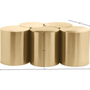  Meridian Dimple Gold Iron 5 pc Modular Nesting Coffee Table IMAGE 6