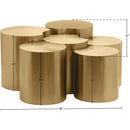  Meridian Dimple Gold Iron 6 pc Modular Nesting Coffee Table IMAGE 4