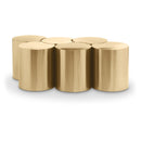  Meridian Dimple Gold Iron 6 pc Modular Nesting Coffee Table IMAGE 1