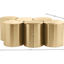  Meridian Dimple Gold Iron 6 pc Modular Nesting Coffee Table IMAGE 6