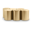  Meridian Dimple Gold Iron 6 pc Modular Nesting Coffee Table IMAGE 1