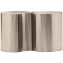  Meridian Dimple Silver Iron 2 pc Modular Nesting End / Side Table IMAGE 3